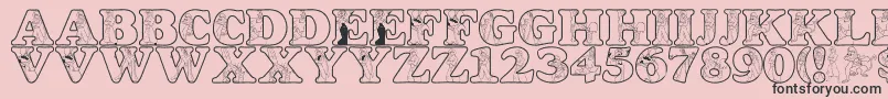 Fonte LmsAWholeNewWorld – fontes pretas em um fundo rosa