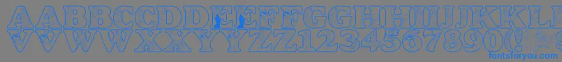 fuente LmsAWholeNewWorld – Fuentes Azules Sobre Fondo Gris