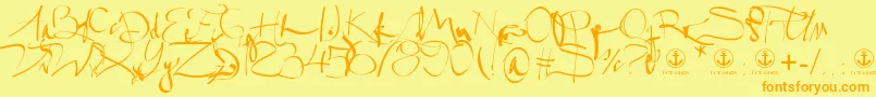 Salme Font – Orange Fonts on Yellow Background