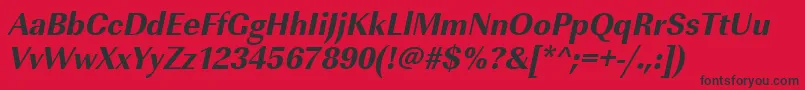 UrwimperialtextbolnarOblique Font – Black Fonts on Red Background