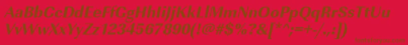 UrwimperialtextbolnarOblique Font – Brown Fonts on Red Background