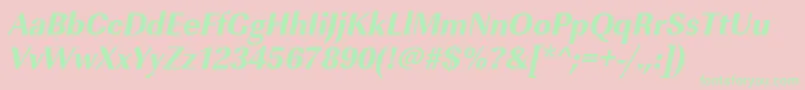 UrwimperialtextbolnarOblique-Schriftart – Grüne Schriften auf rosa Hintergrund