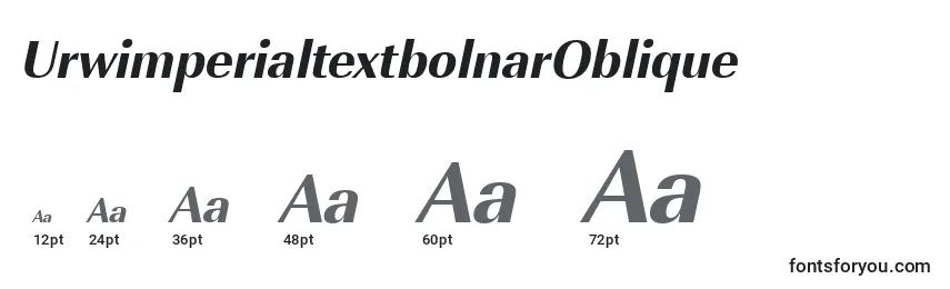 Размеры шрифта UrwimperialtextbolnarOblique