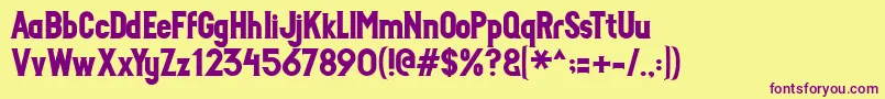 IdahoConradGarner Font – Purple Fonts on Yellow Background