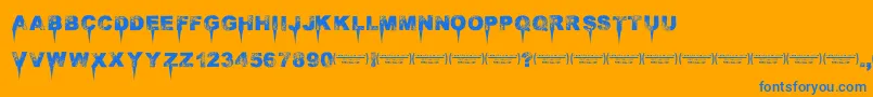 Immensedecay Font – Blue Fonts on Orange Background