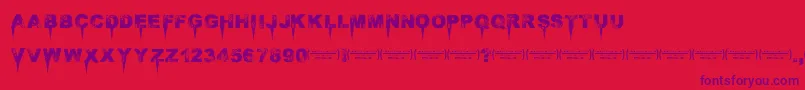 フォントImmensedecay – 赤い背景に紫のフォント