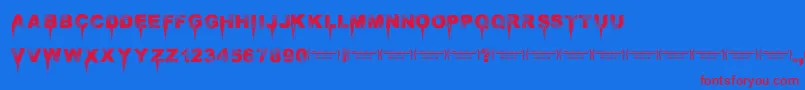 Immensedecay Font – Red Fonts on Blue Background