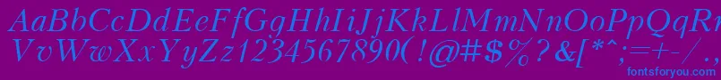 KudrashovItalic Font – Blue Fonts on Purple Background