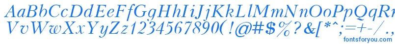 KudrashovItalic-Schriftart – Blaue Schriften auf weißem Hintergrund