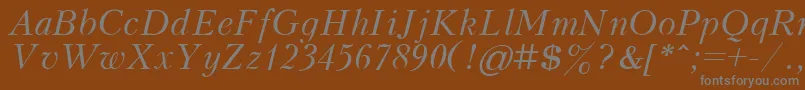 KudrashovItalic Font – Gray Fonts on Brown Background