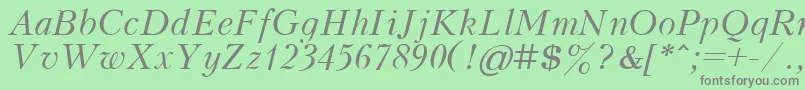 フォントKudrashovItalic – 緑の背景に灰色の文字