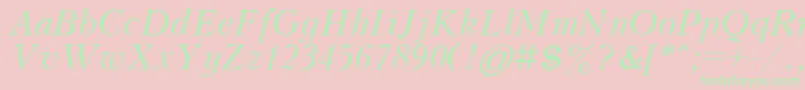 KudrashovItalic Font – Green Fonts on Pink Background