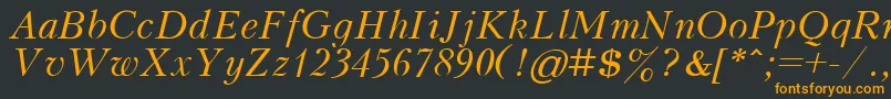 フォントKudrashovItalic – 黒い背景にオレンジの文字