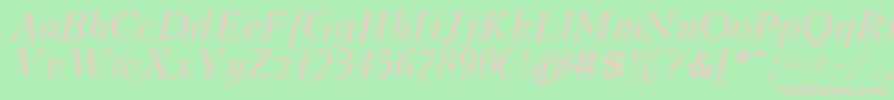 KudrashovItalic Font – Pink Fonts on Green Background