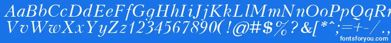 フォントKudrashovItalic – 青い背景に白い文字