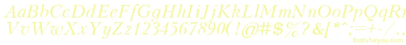 KudrashovItalic Font – Yellow Fonts on White Background