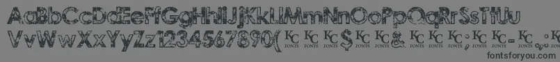 Fonte TragicvisiondemoKcfonts – fontes pretas em um fundo cinza