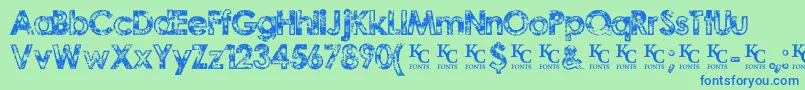 TragicvisiondemoKcfonts Font – Blue Fonts on Green Background
