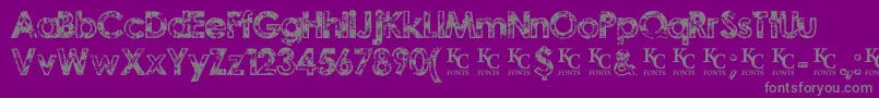 TragicvisiondemoKcfonts-Schriftart – Graue Schriften auf violettem Hintergrund