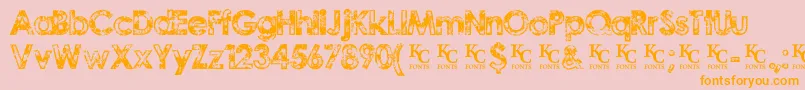 TragicvisiondemoKcfonts Font – Orange Fonts on Pink Background