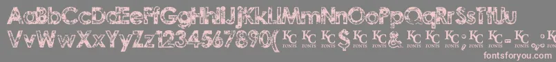 TragicvisiondemoKcfonts-fontti – vaaleanpunaiset fontit harmaalla taustalla