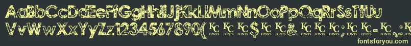 TragicvisiondemoKcfonts Font – Yellow Fonts on Black Background
