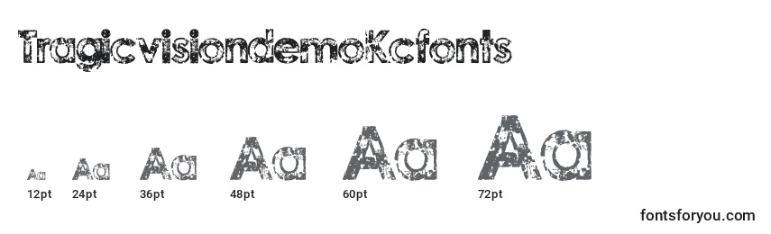 TragicvisiondemoKcfonts Font Sizes