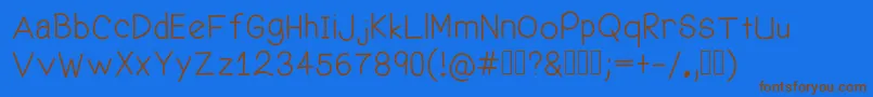 WelcomeMe Font – Brown Fonts on Blue Background