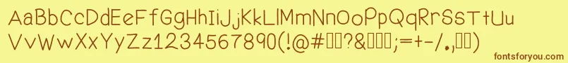 WelcomeMe Font – Brown Fonts on Yellow Background