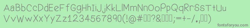 フォントWelcomeMe – 緑の背景に灰色の文字