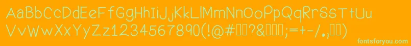 WelcomeMe Font – Green Fonts on Orange Background