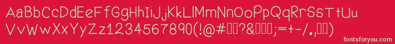 フォントWelcomeMe – 赤い背景に緑の文字