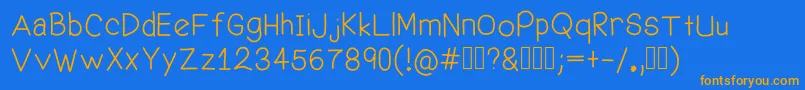 WelcomeMe Font – Orange Fonts on Blue Background