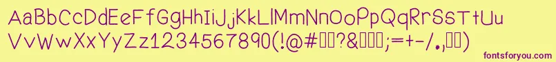 Police WelcomeMe – polices violettes sur fond jaune