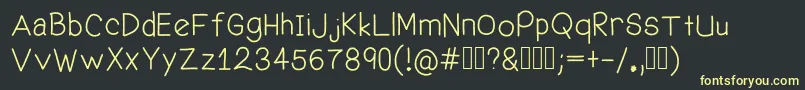 フォントWelcomeMe – 黒い背景に黄色の文字