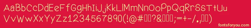 フォントWelcomeMe – 黄色の文字、赤い背景