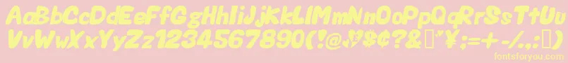 ValentineOblique Font – Yellow Fonts on Pink Background