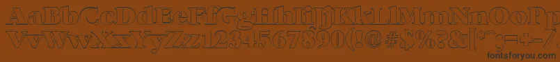 BernsteinoutlineHeavyRegular-Schriftart – Schwarze Schriften auf braunem Hintergrund