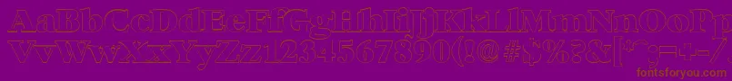 BernsteinoutlineHeavyRegular Font – Brown Fonts on Purple Background