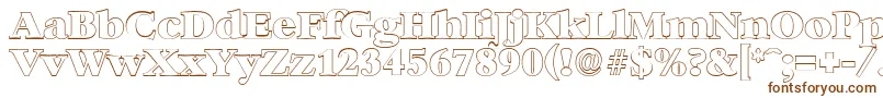 BernsteinoutlineHeavyRegular-Schriftart – Braune Schriften auf weißem Hintergrund