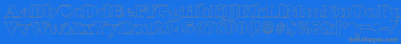 BernsteinoutlineHeavyRegular-Schriftart – Graue Schriften auf blauem Hintergrund