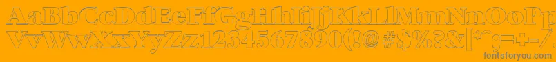 Fonte BernsteinoutlineHeavyRegular – fontes cinzas em um fundo laranja