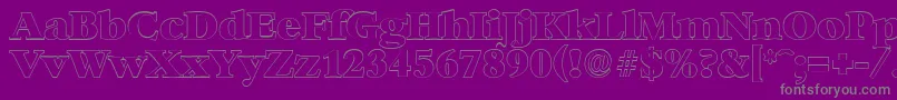 Czcionka BernsteinoutlineHeavyRegular – szare czcionki na fioletowym tle