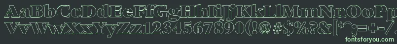 BernsteinoutlineHeavyRegular-fontti – vihreät fontit mustalla taustalla