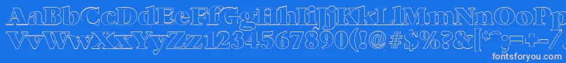 BernsteinoutlineHeavyRegular-Schriftart – Rosa Schriften auf blauem Hintergrund