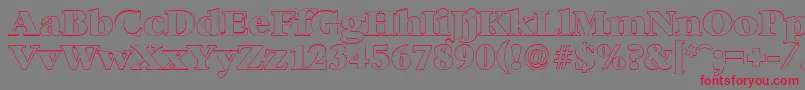 BernsteinoutlineHeavyRegular Font – Red Fonts on Gray Background