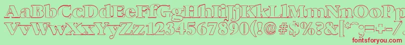 BernsteinoutlineHeavyRegular Font – Red Fonts on Green Background