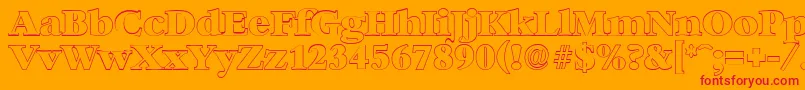 BernsteinoutlineHeavyRegular Font – Red Fonts on Orange Background