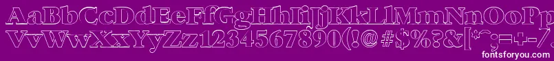 Fonte BernsteinoutlineHeavyRegular – fontes brancas em um fundo violeta