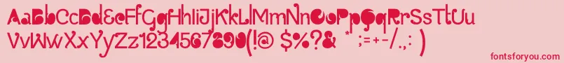 BatikGangster Font – Red Fonts on Pink Background